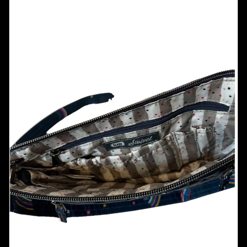 Lug Swivel Rainbow‎ Navy Crossbody Convertible Purse Bag 11